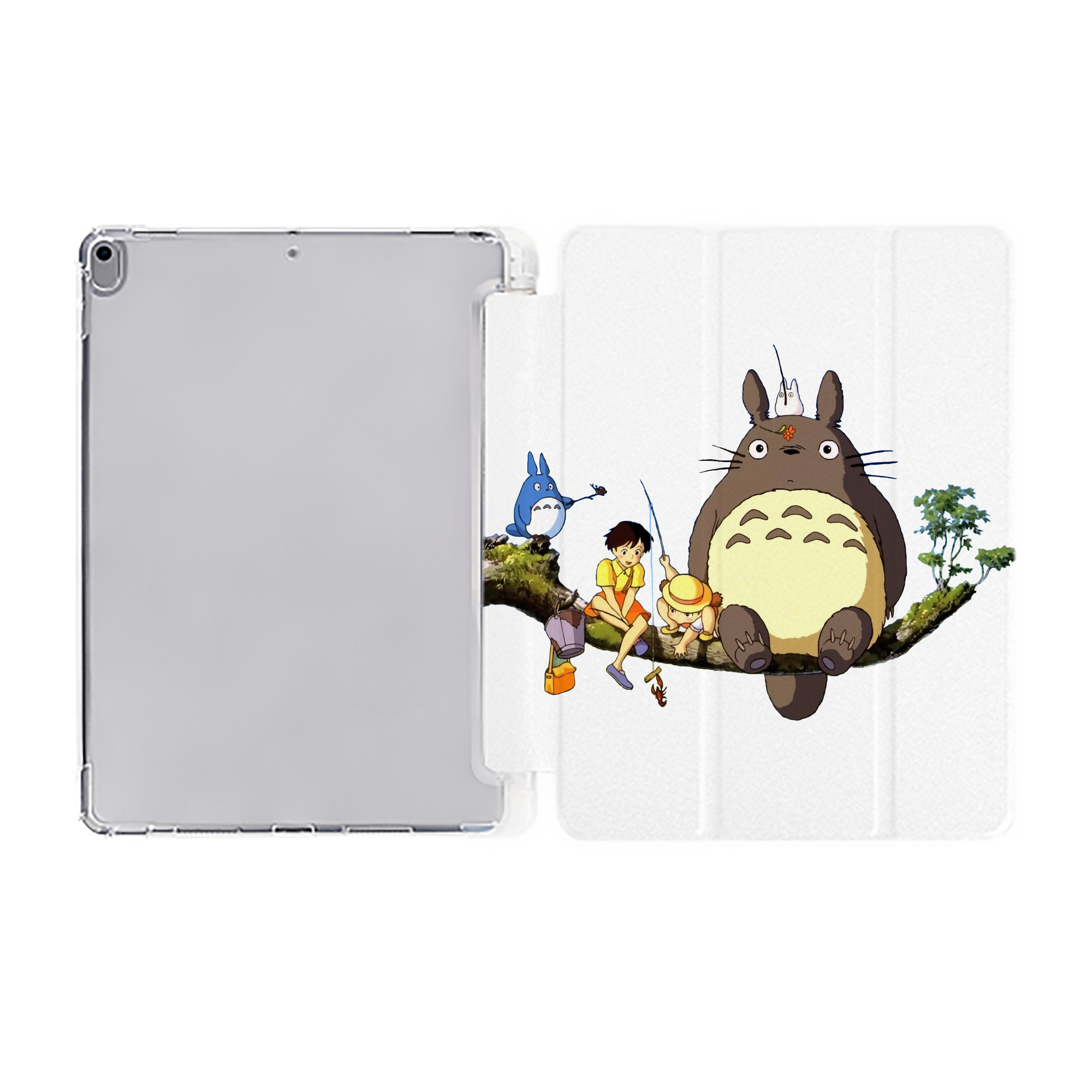 （画像用） となりのトトロ 草壁メイ 草壁サツキ My Neighbor Totoro Satsuki Kusakabe Mei Kusakabe IPad ケース ペン収納付き 三つ折りスタンド PUレザー×シリコン 対応機種9.5/10.5/10.9インチ